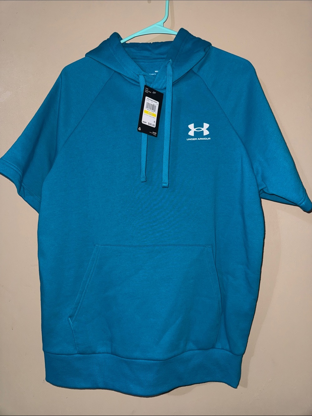 Under Armour Teal Short Sleeve Pullover Hoodie